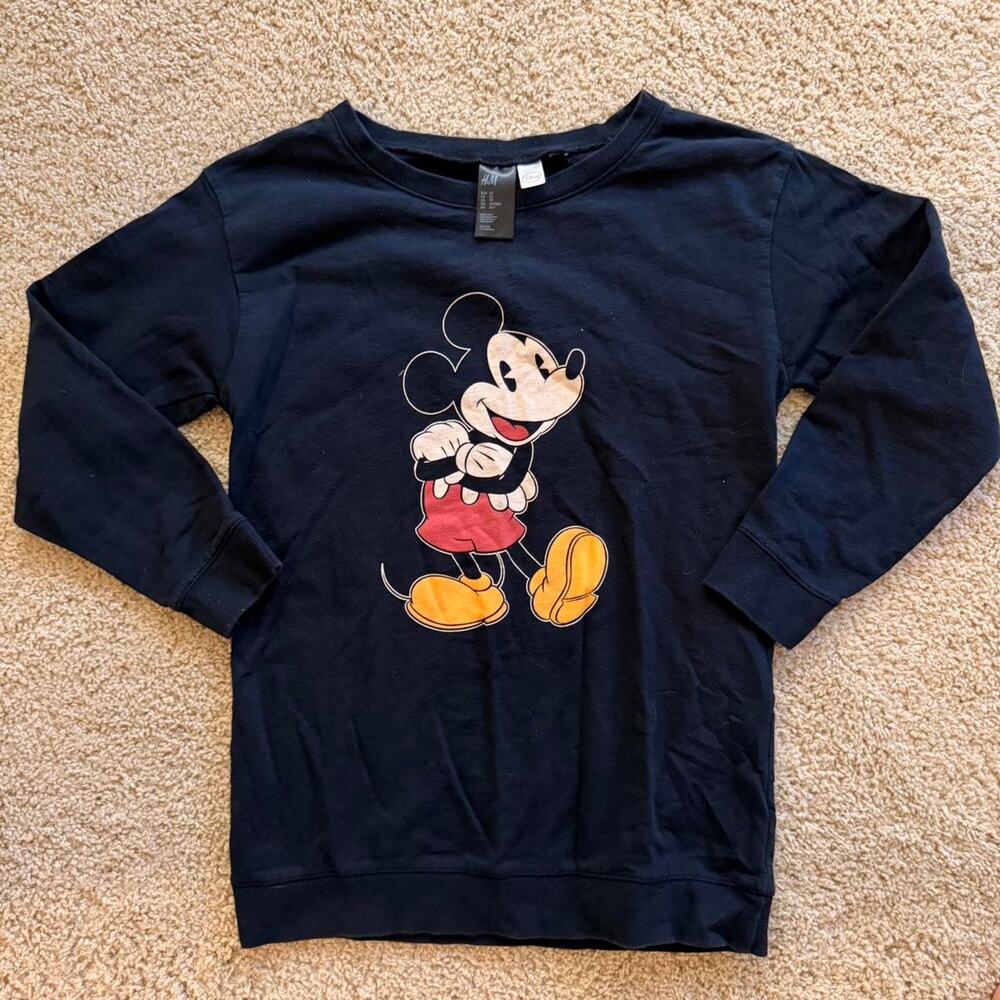 Hm black mickey mouse long sleeve XS